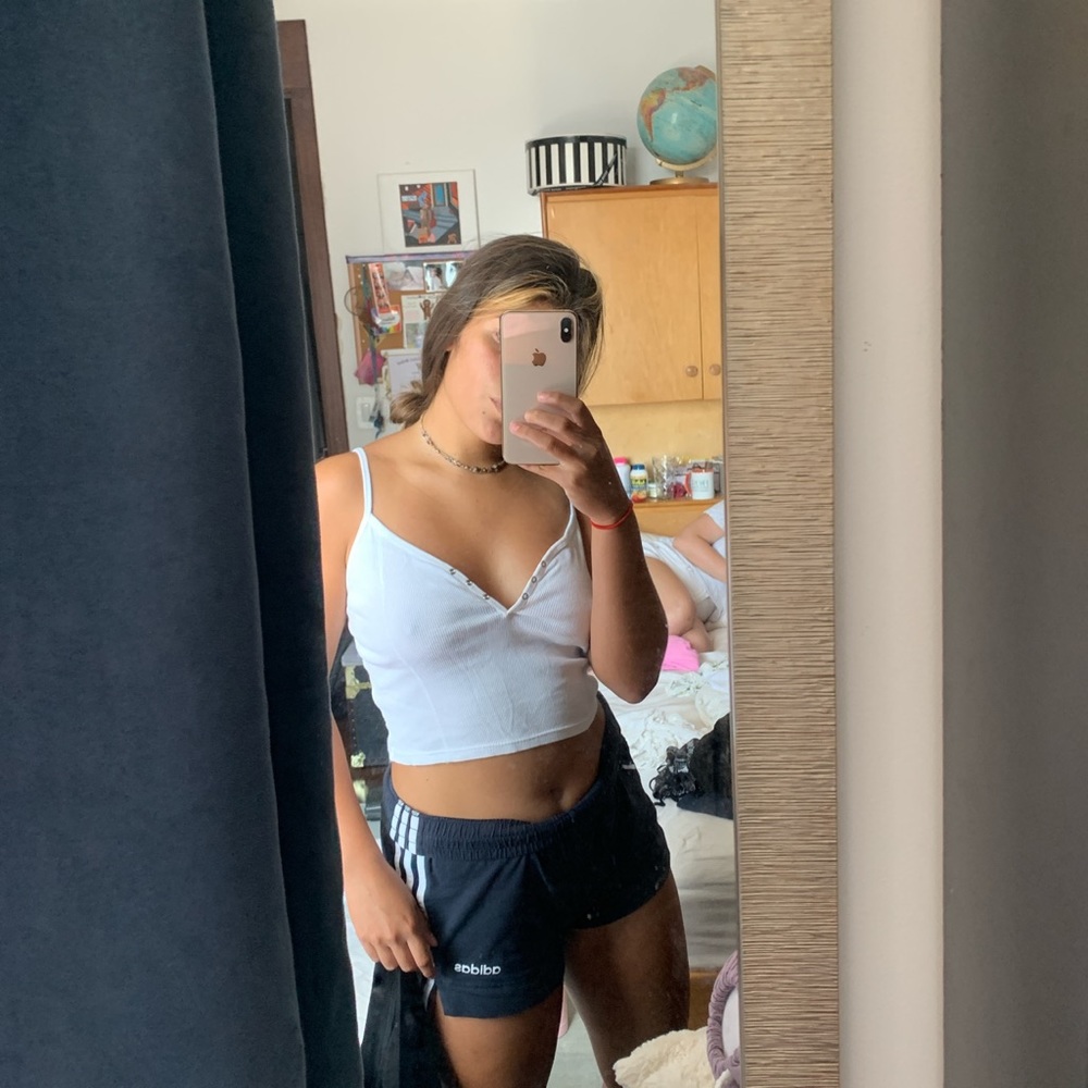 TOP SHOP CROP WHITE TOP